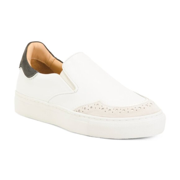 THE OFFICE OF ANGELA SCOTT Made In Portugal Leather The Harper Sneakers - Picture 1 of 4